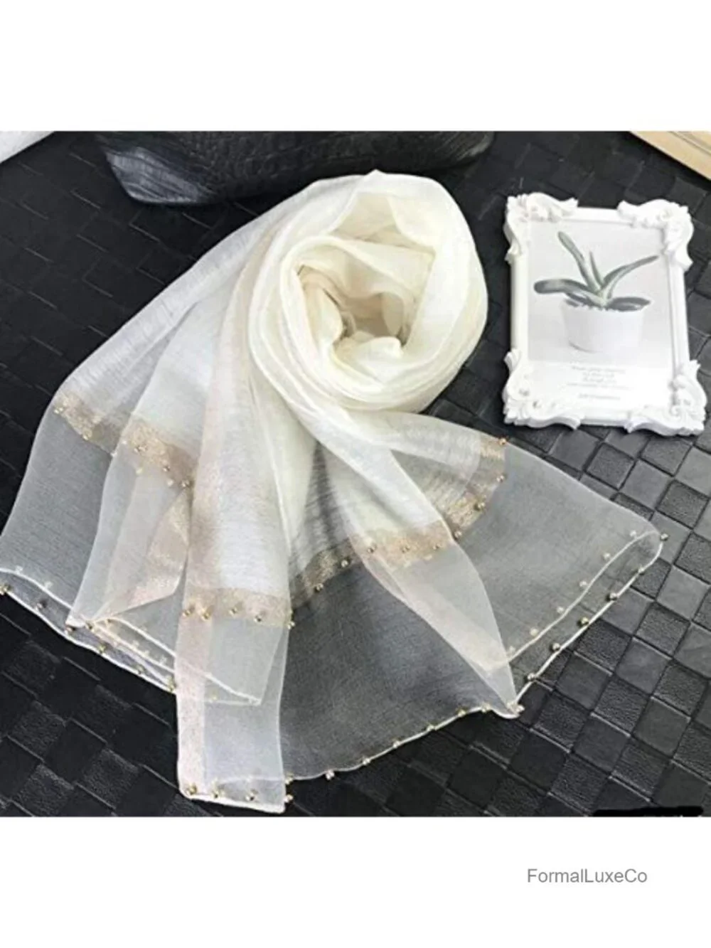 Silk Wool Lightweight Scarf Shawl Wrap for Evening Wedding